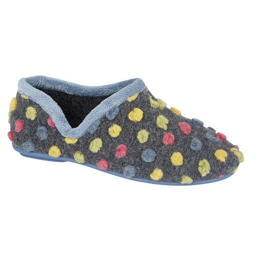 Womens Sleepers Dotted Full Slipper Blue