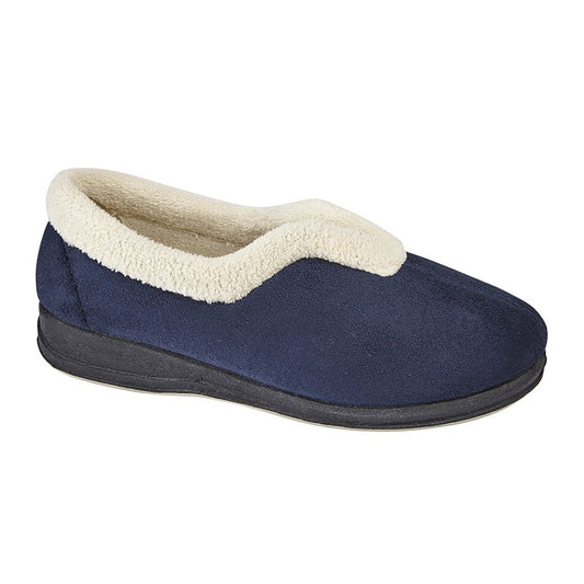 Womens Sleepers OLIVIA V-Throat Slipper Navy