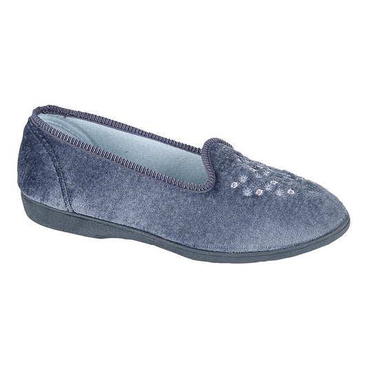 Womens Sleepers NIETA Embroidered Slipper Blueberry