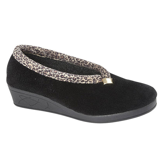 Womens Sleepers DAWN Wedge Slipper Black