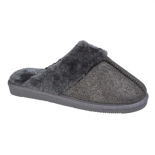 Womens Sleepers Mule Sparkle Slippers Black