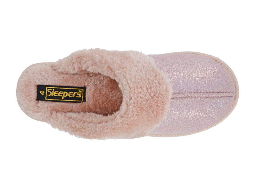 Womens Sleepers Mule Sparkle Slippers Pink