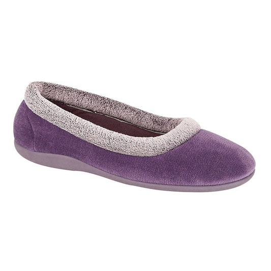 Womens Sleepers JULIA Collar Slipper Purple