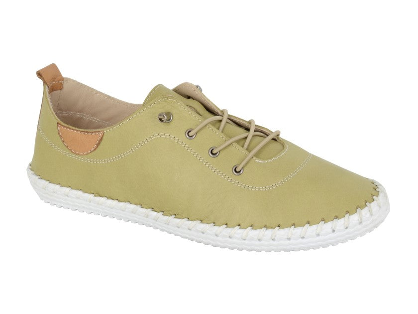 Womens Mod Comfys Softie Leather Shoes Green Pistachio