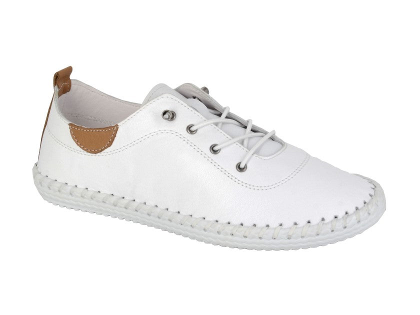 Womens Mod Comfys Softie Leather Shoes White