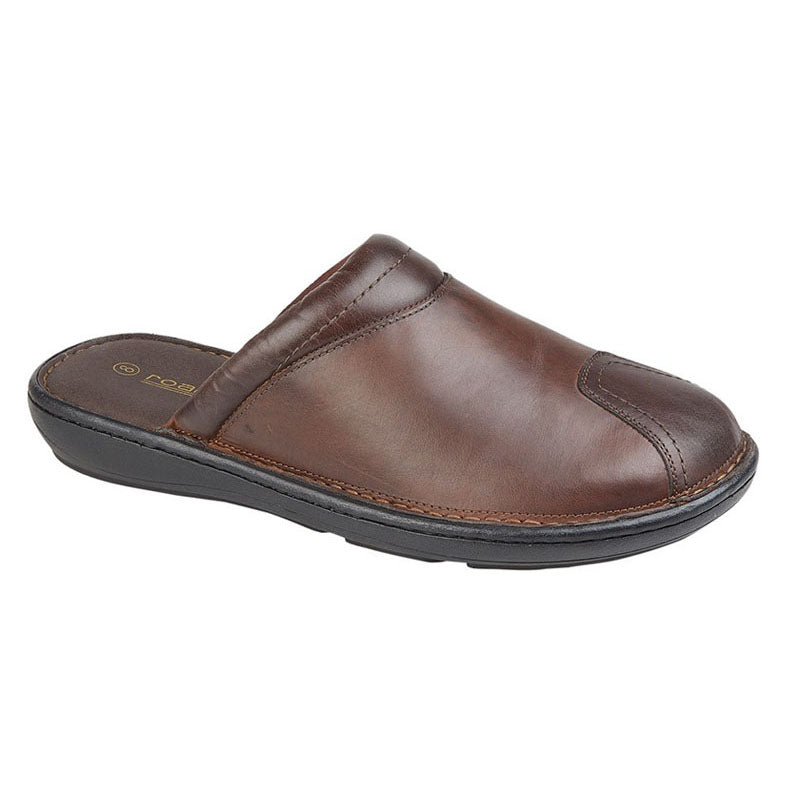 Mens Roamers Leather Sandals Brown