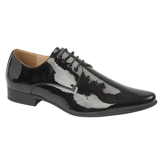 Mens Goor Chisel Toe Smart Gibson Shoes Patent Black