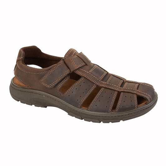 Mens IMAC Waxy Leather Sandals Brown