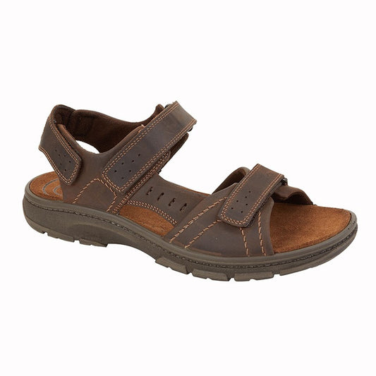 Mens IMAC Waxy Leather Sandals Brown