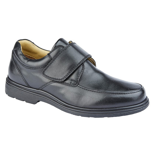 Mens Roamers Extra Wide Touch Fastening Casual Shoe Black