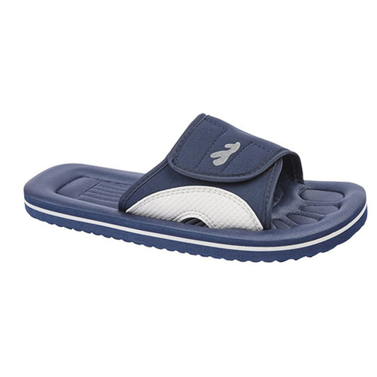 Mens PDQ Touch Fastening Beach Mule Flip Flop Sandal Blue