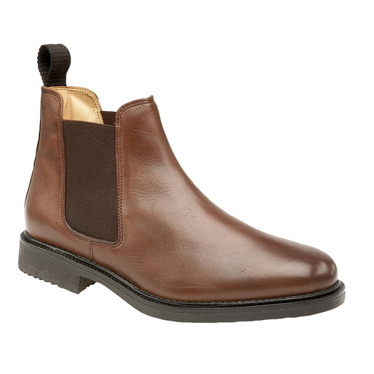 Mens Roamers Chelsea Leather Boots Brown