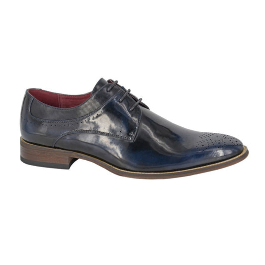 Mens Goor Brogue Smart Gibson Shoes Navy