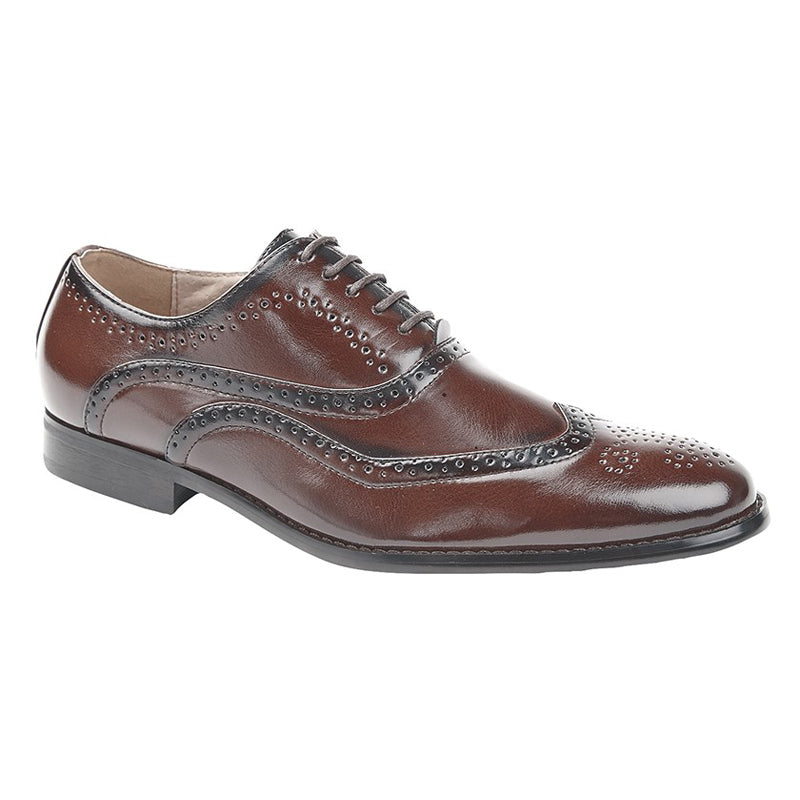 Mens Goor Brogue Smart Oxford Shoe Brown M370B