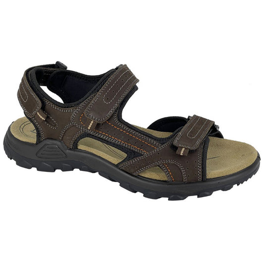 Mens Roamers Triple Touch Fastening Sandals Brown