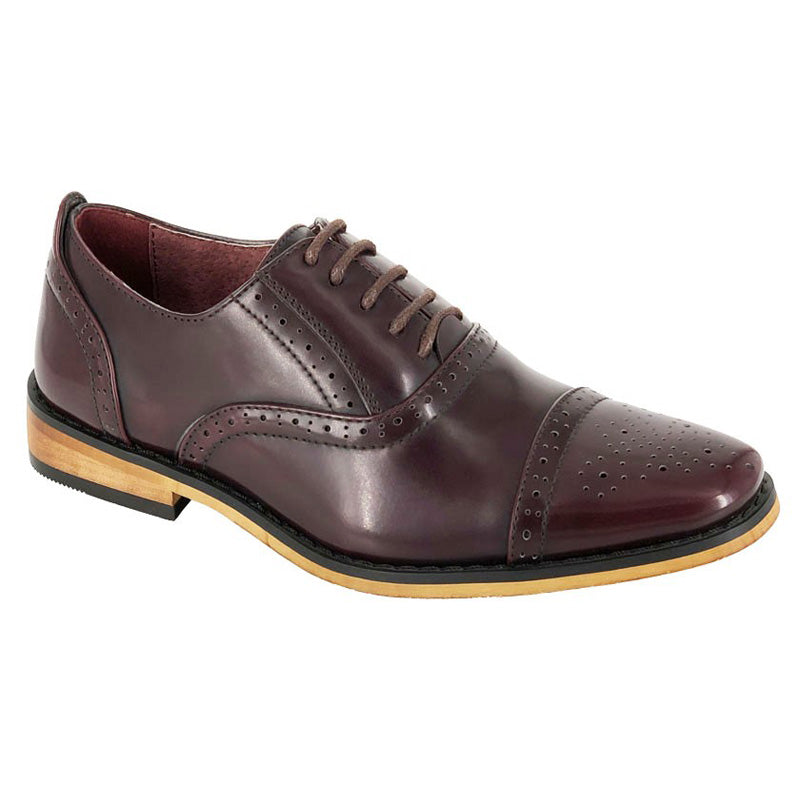 Mens Goor Oxford Smart Brogue Shoe Red