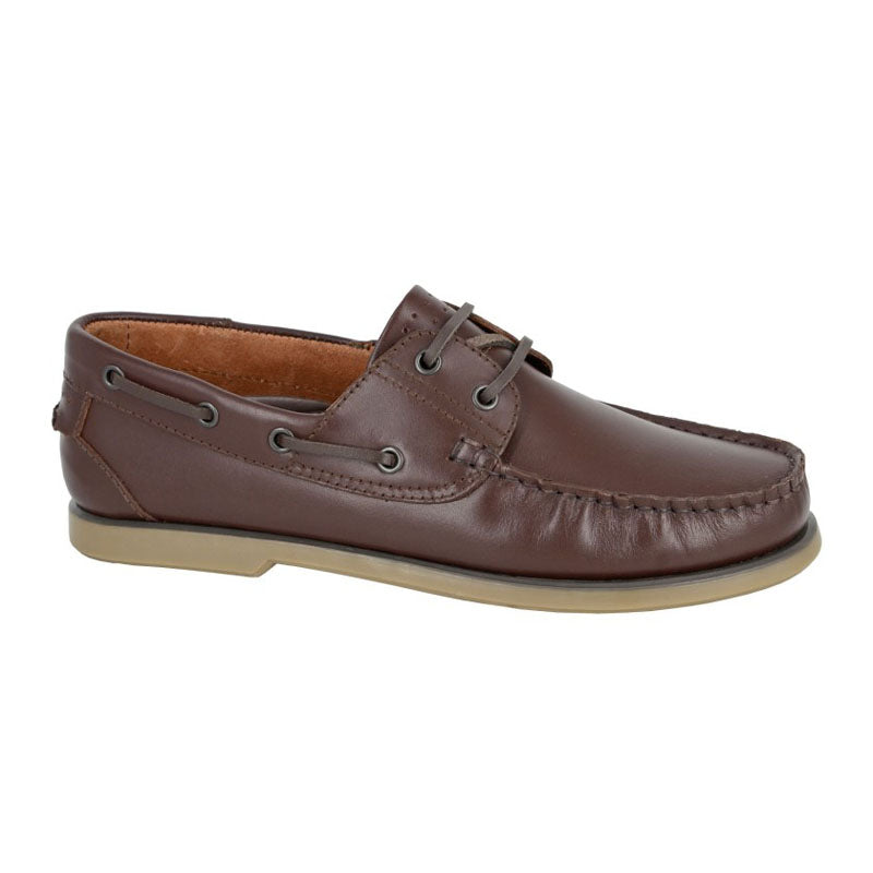 Mens Rdek Moccasin Boat Shoes Leather Brown