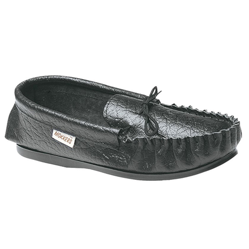 Mens Mokkers GORDON Leather Moccasin Slippers Black