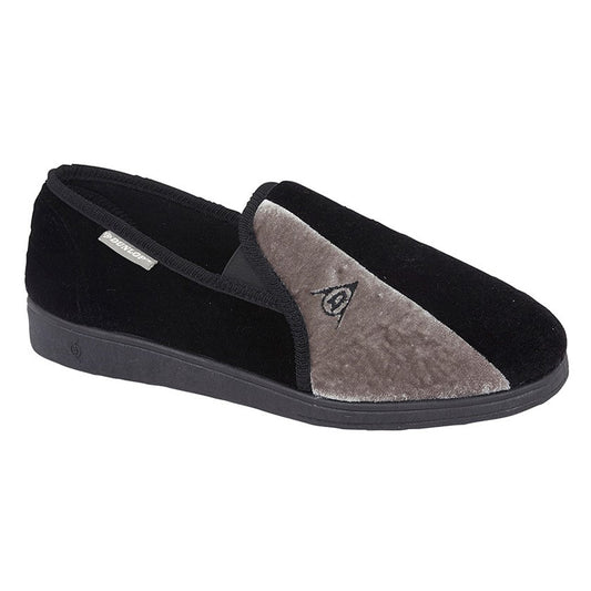 Mens Dunlop WINSTON Twin Gusset Slipper Black