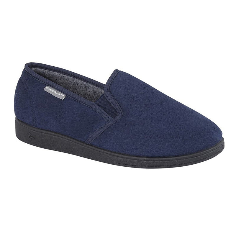 Mens Dunlop JETHRO Twin Gusset Slipper Navy