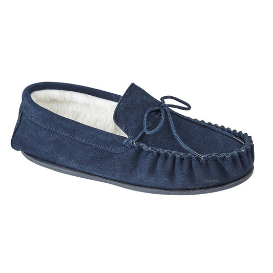 Mens Mokkers OLIVER Moccasin Slipper Navy