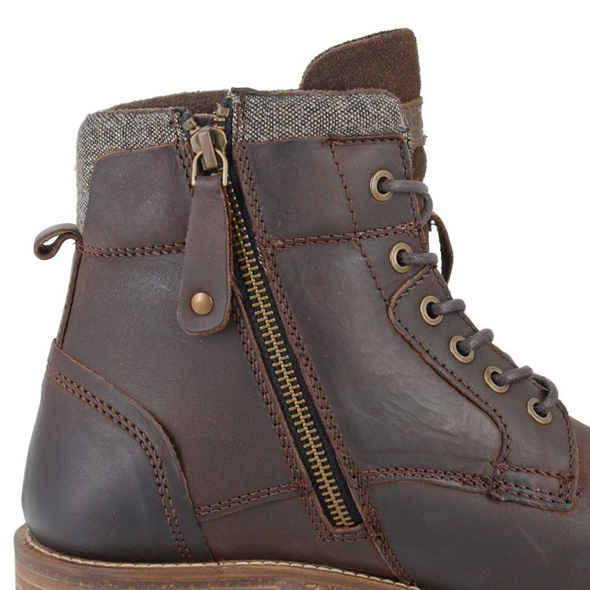 Mens Roamers Waxy Leather Boots Brown