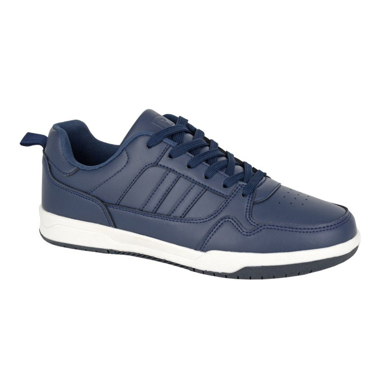 Mens Rdek Twin Stripe Lace Trainers Navy