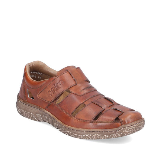 Mens Rieker Bur-Fastener Sandals Brown