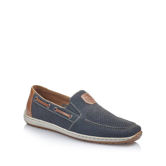 Mens Rieker Elasticated Shoes Blue