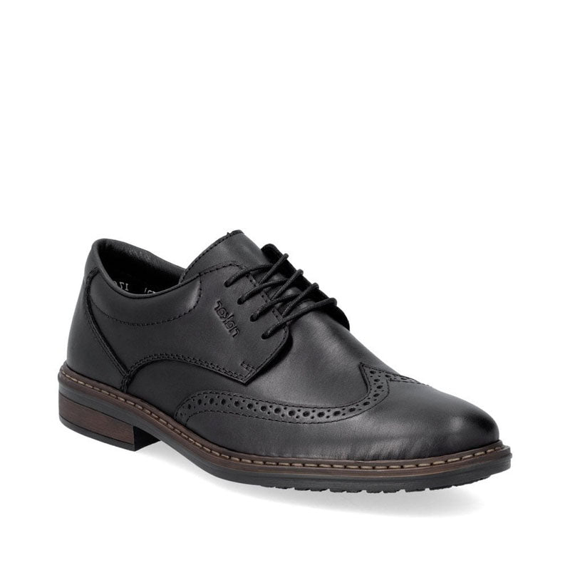 Mens Rieker Extra Wide Lace-Up Shoes Black