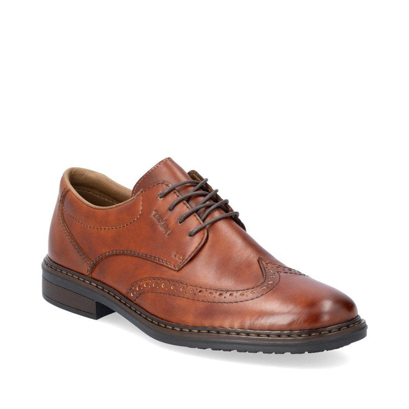 Mens Rieker Leather Lace-Up Shoes Brown