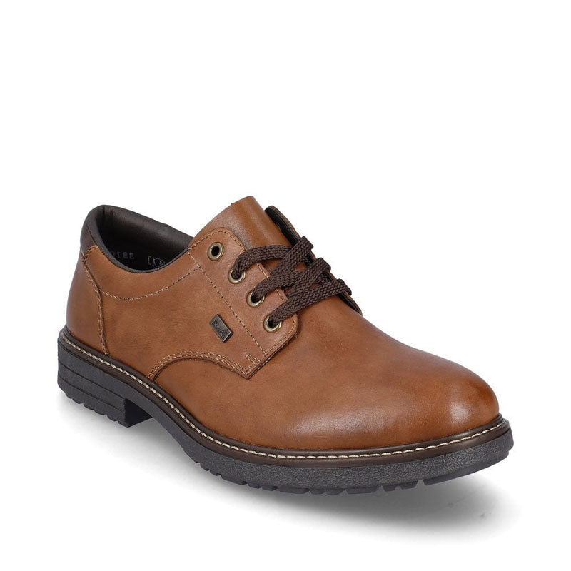 Mens Rieker Leather Lace-Up Shoes Brown