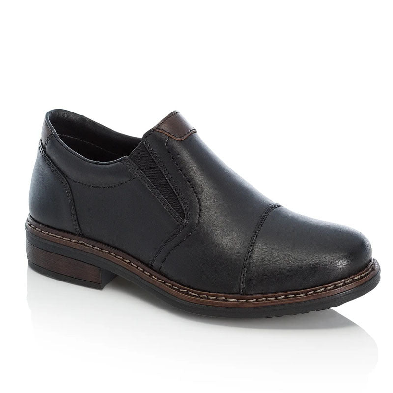 Mens Rieker Wide Fit Shoes Black brookfield comfort