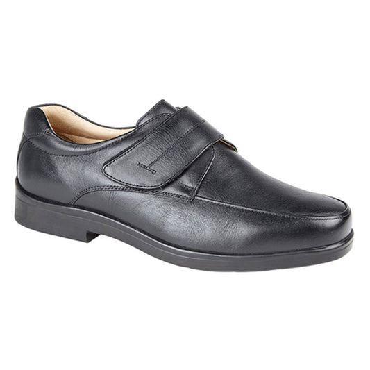 Mens Roamers Extra Wide Touch Fastening Shoes Black