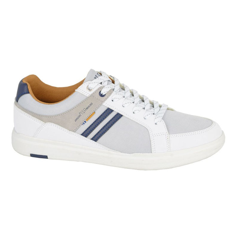 Mens R21 7 Eye Striped Leisure Shoes White