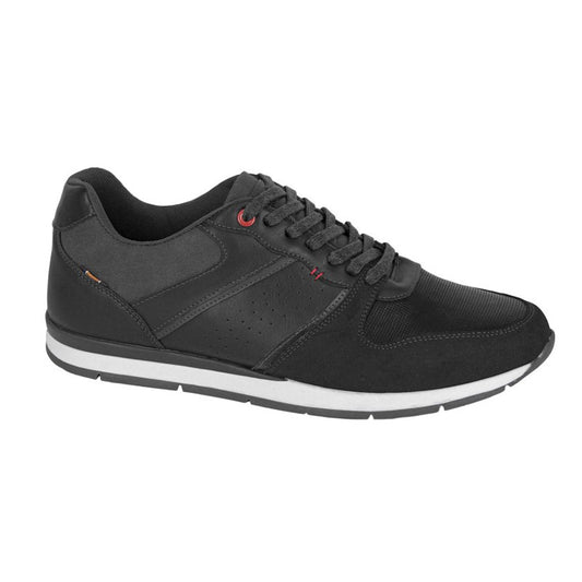 Mens R21 Lace Up Casual Leisure Trainers Black