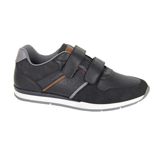 Mens R21 Velcro Touch Fastening Leisure Trainers Black