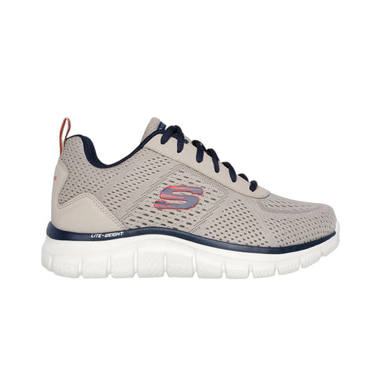 Mens Skechers Track Memory Foam Trainers Taupe brookfield comfort