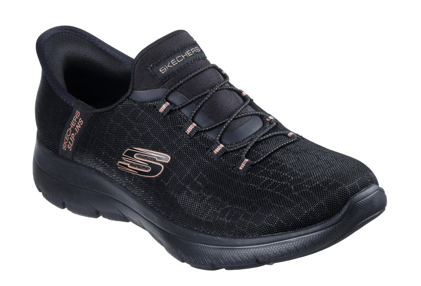 Womens Skechers Slipins Summits Classy Night Black Trainers