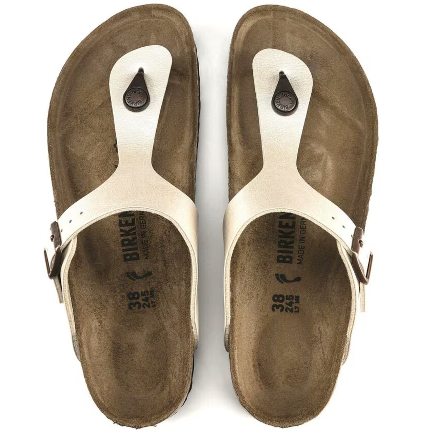 Birkenstock Gizeh Birko-Flor Sandals Graceful Pearl White Regular Fit
