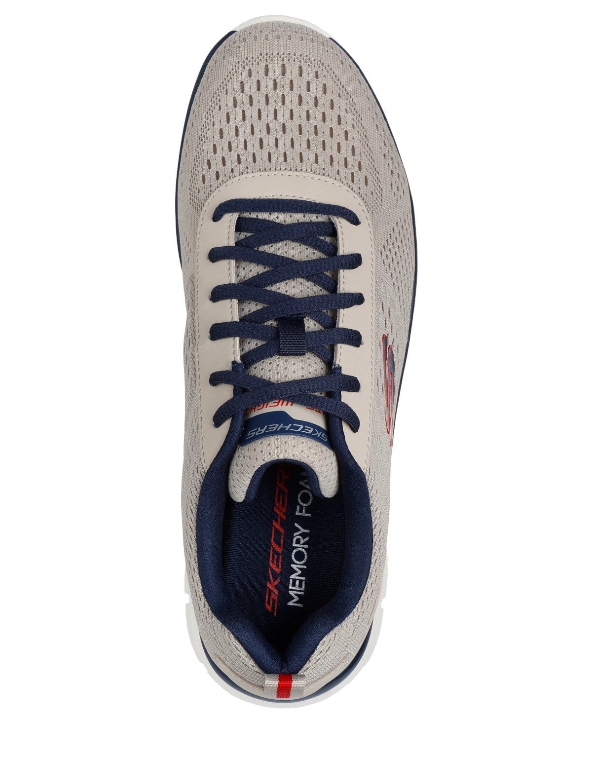 Mens Skechers Track Memory Foam Trainers Taupe