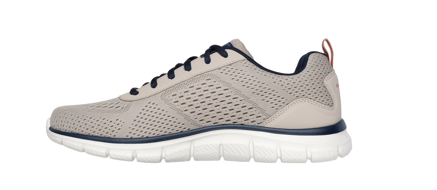 Mens Skechers Track Memory Foam Trainers Taupe