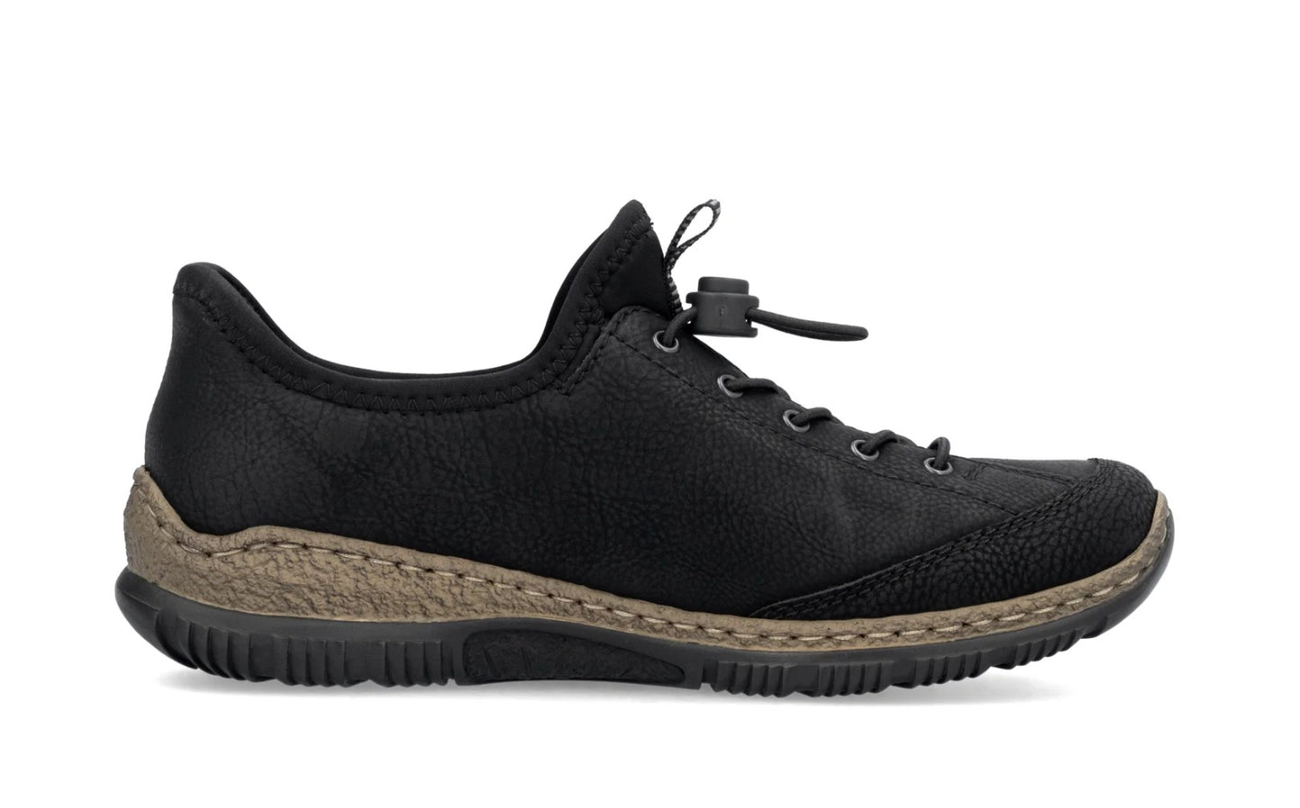 Womens Rieker Elasticated Slip On Shoes Black