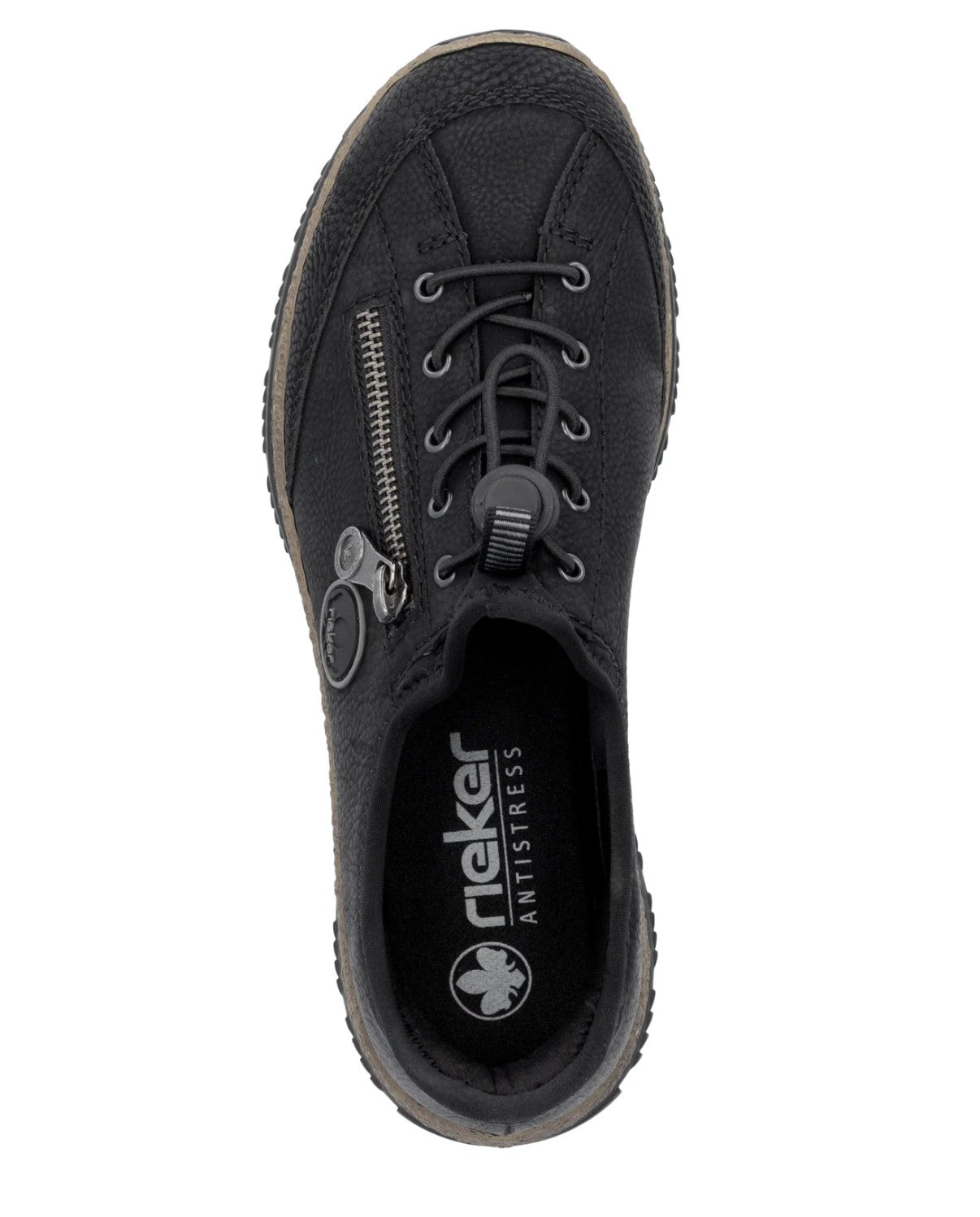 Womens Rieker Elasticated Slip On Shoes Black