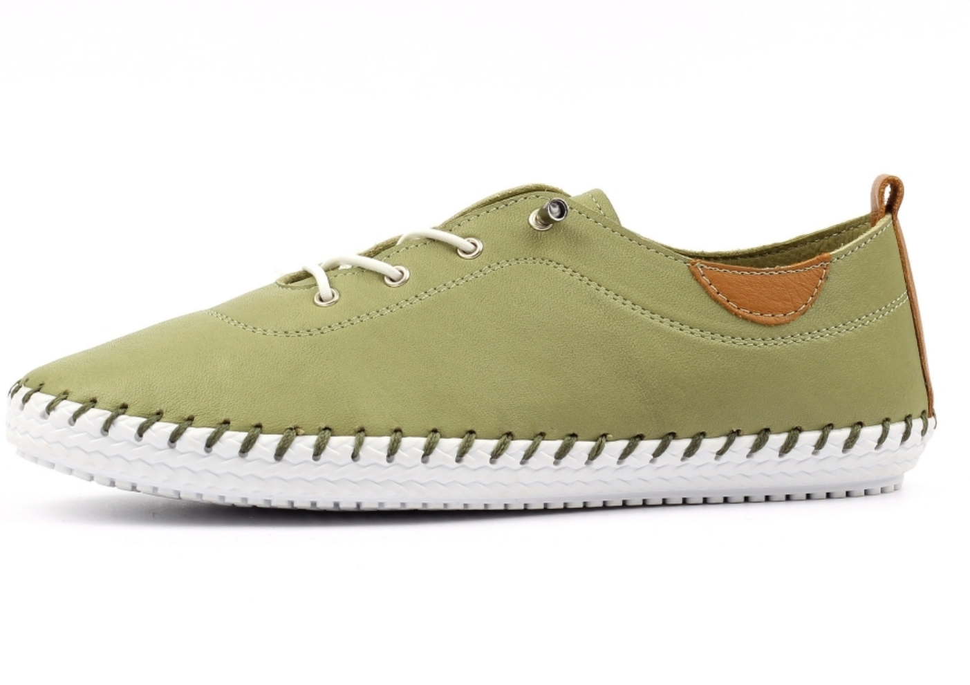 Womens Lunar St Ives Leather Casual Trainer Khaki