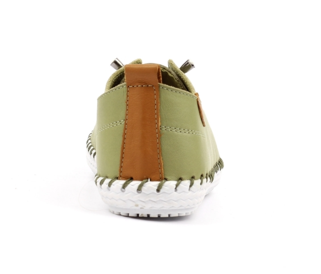Womens Lunar St Ives Leather Casual Trainer Khaki