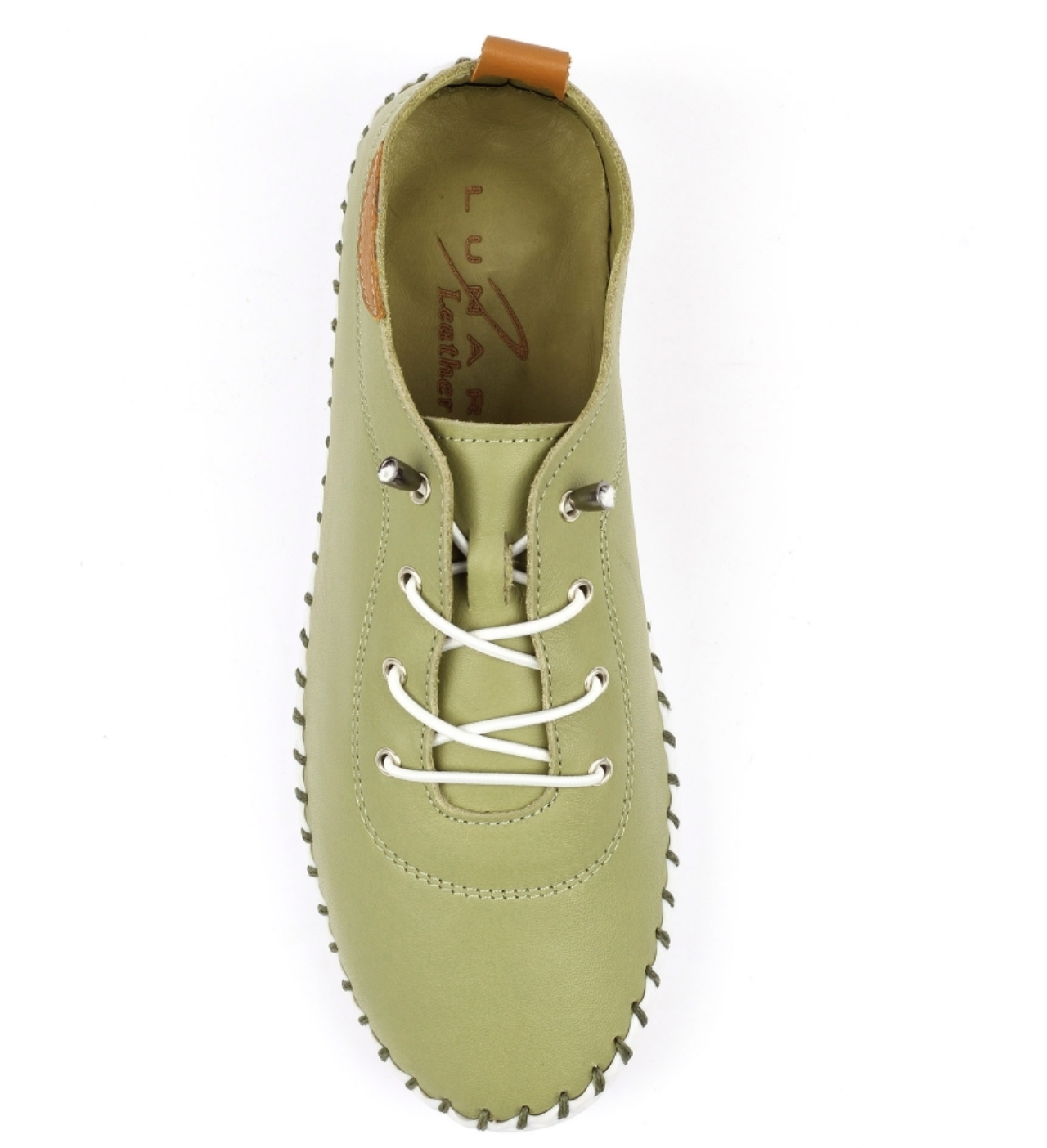 Womens Lunar St Ives Leather Casual Trainer Khaki