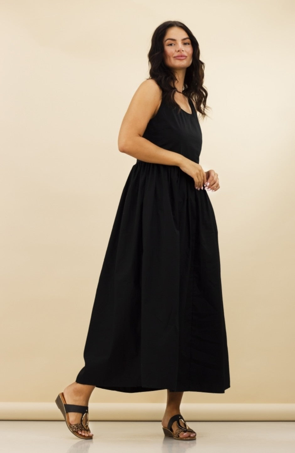 Womens Lunar Leopard Detail Sandals Black