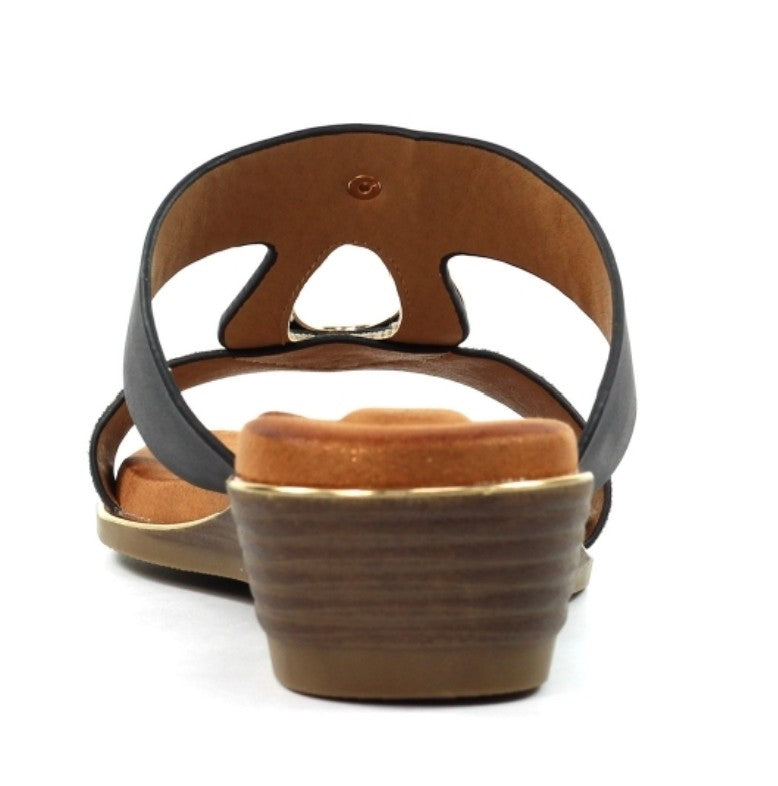 Womens Lunar Leopard Detail Sandals Black