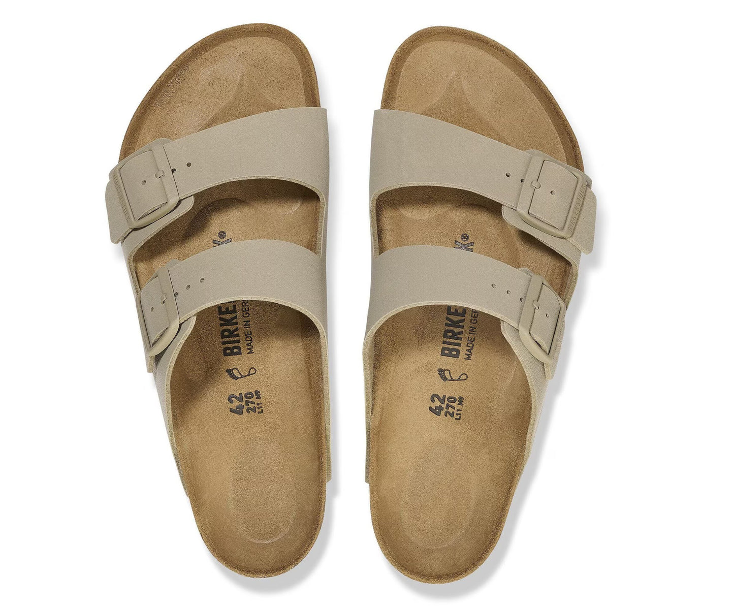 Birkenstock Arizona Birko-Flor Sandals Faded Khaki Narrow Fit